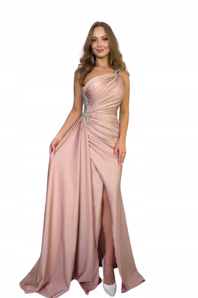 Maxi Šaty S Aplikací Rozalinda Pudrová Růžová 40/L