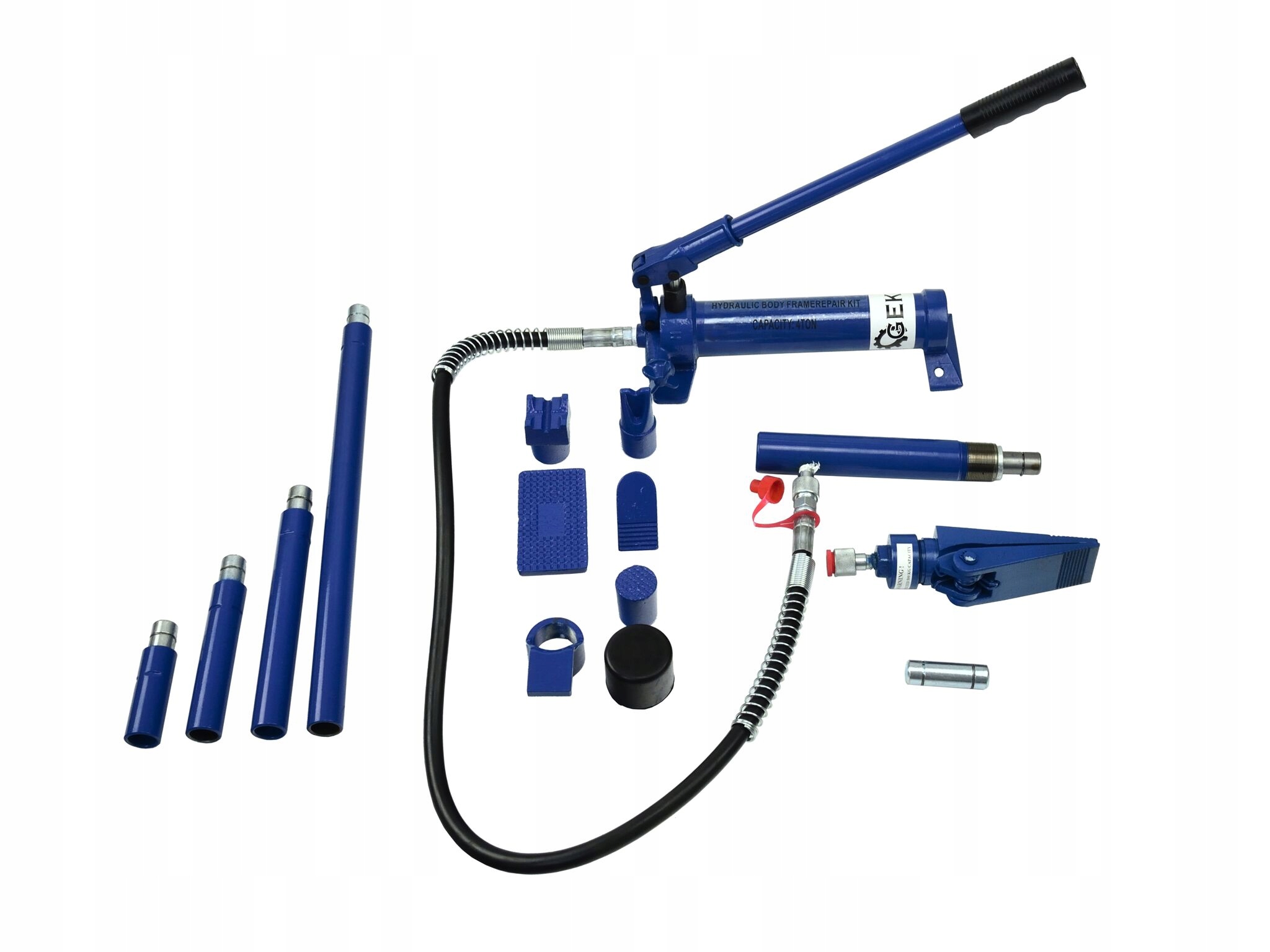 Hydraulický dielenský rozpierač 4t s kufríkom, sada rozpieračov