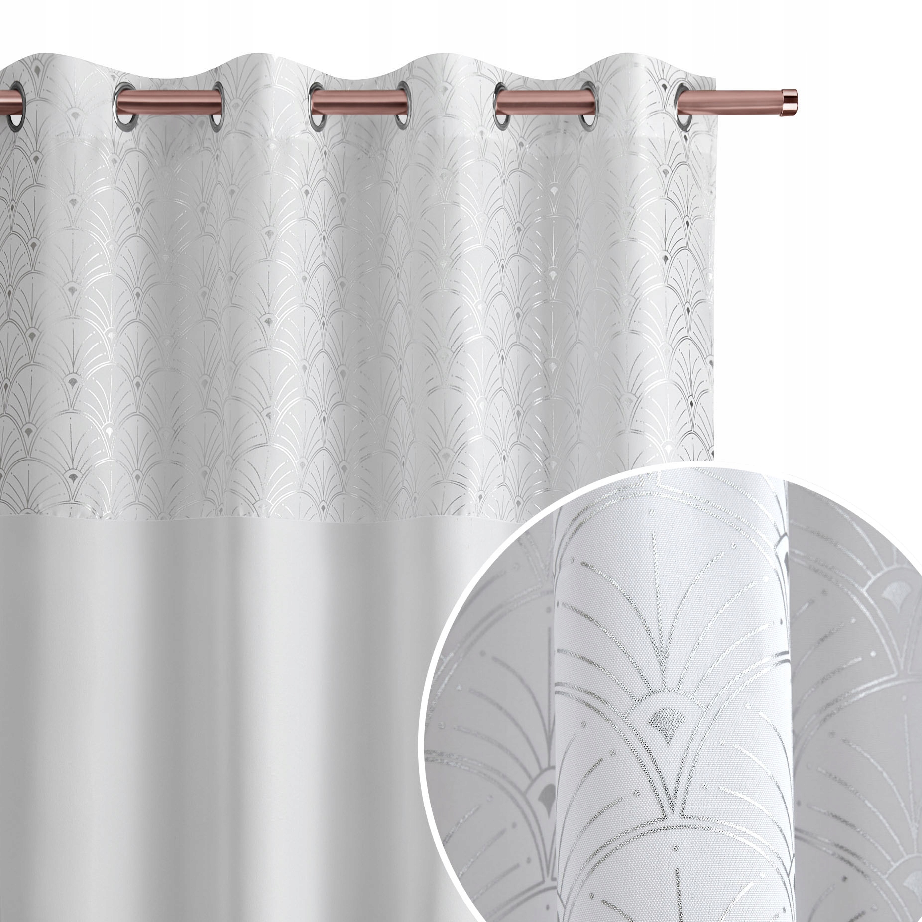 

Zasłona gotowa 140x250 biała Belissa przelotki