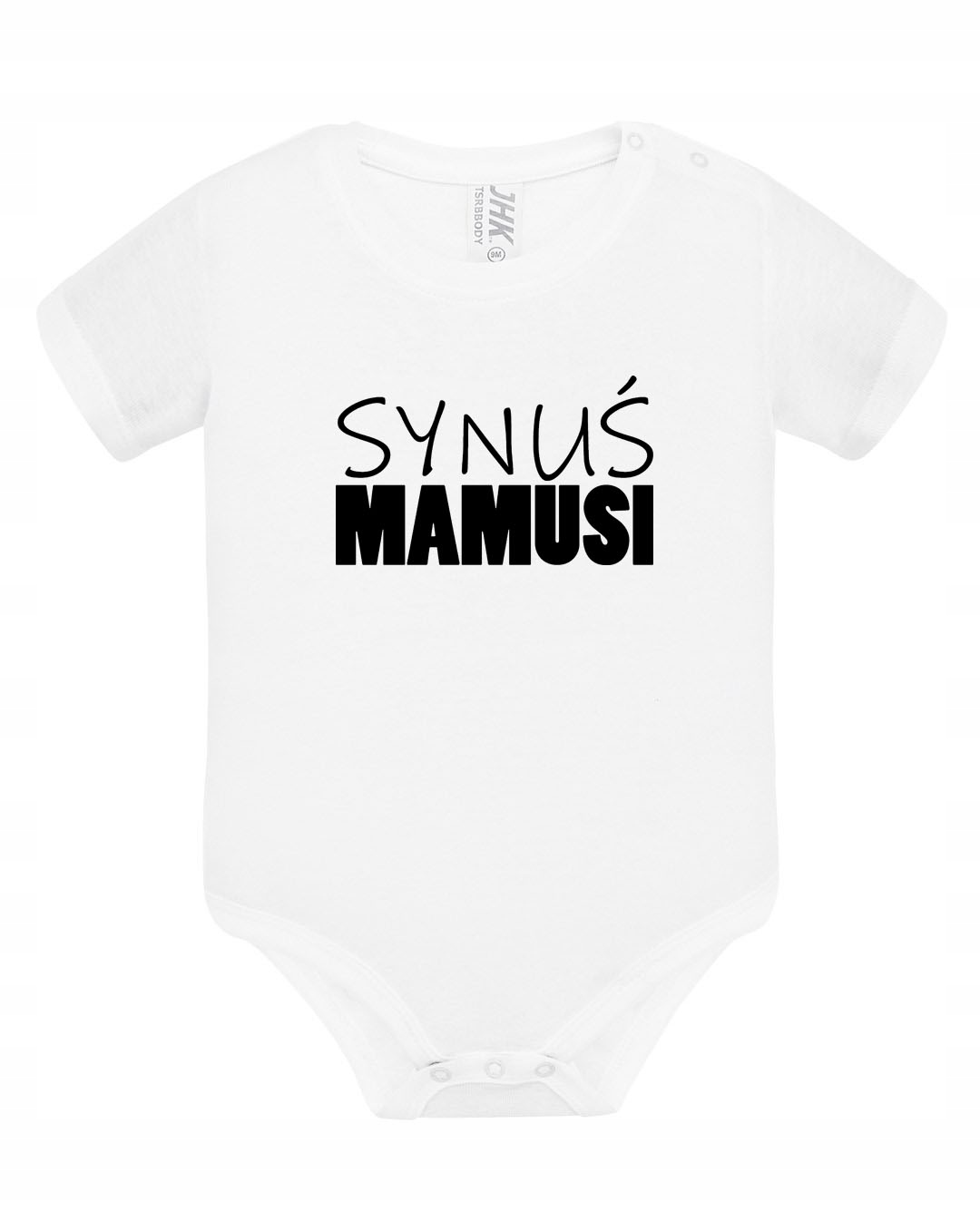 

Body niemowlęce nadruk z napisem Synuś Mamusi 6M