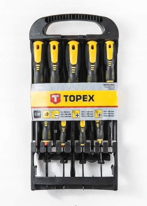 Wkrętaki zestaw wkrętaków magnetycznych w uchwycie 9 szt. Topex