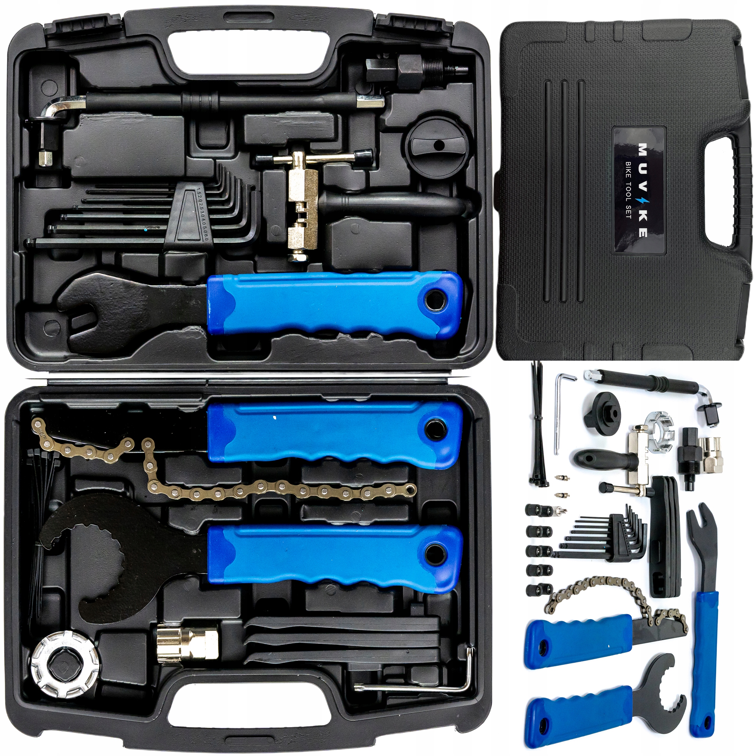 Zestaw Kluczy Rowerowych Walizka Narzędziowa 43 Elementy Praktyczny Zestaw