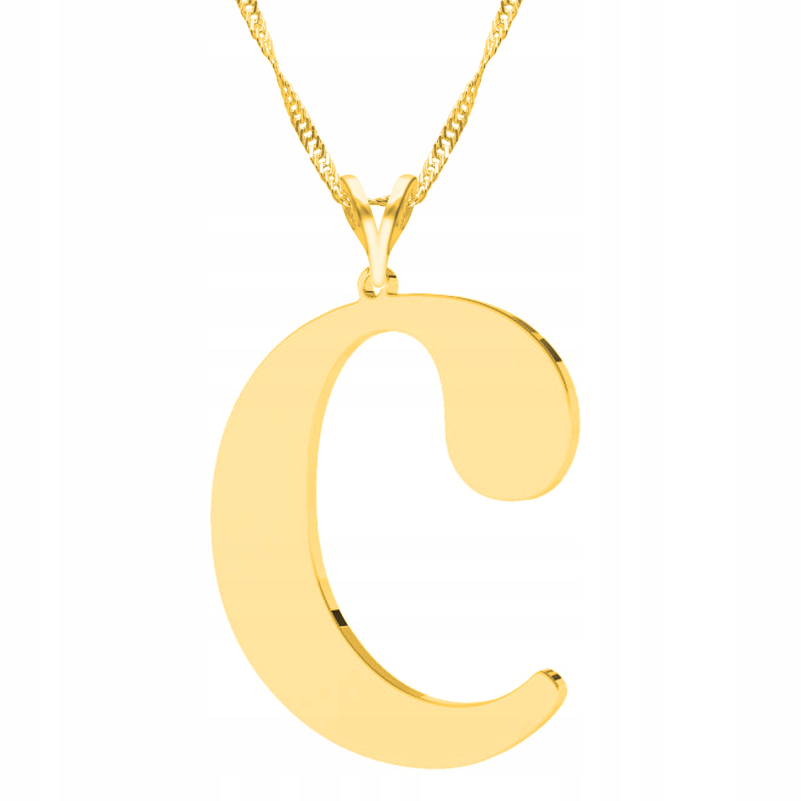 Řetízek zlatý náhrdelník stříbro 925 Velké písmeno C