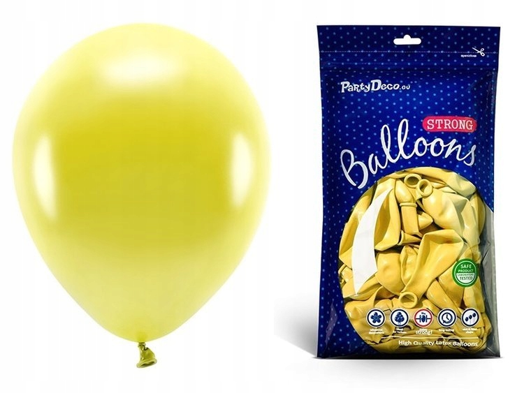

Balony metaliczne żółte urodziny 30cm 100 sztuk