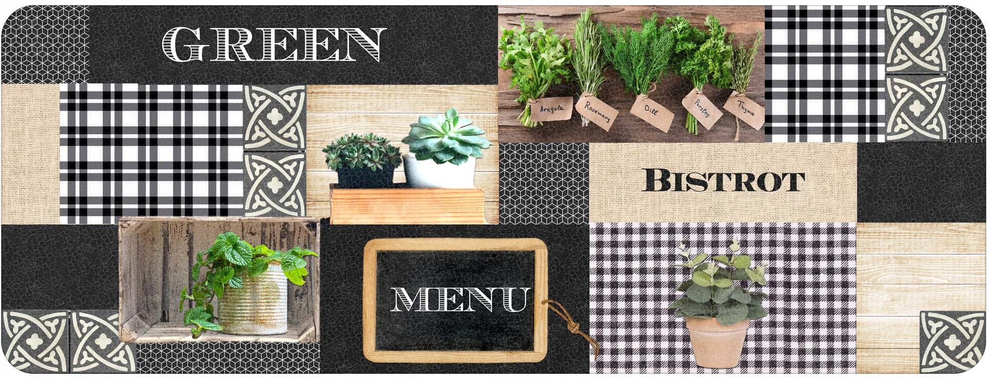 Dywanik Do Kuchni Mata Podłogowa Dywanik Kuchenny Wodoodporny Green Bistrot