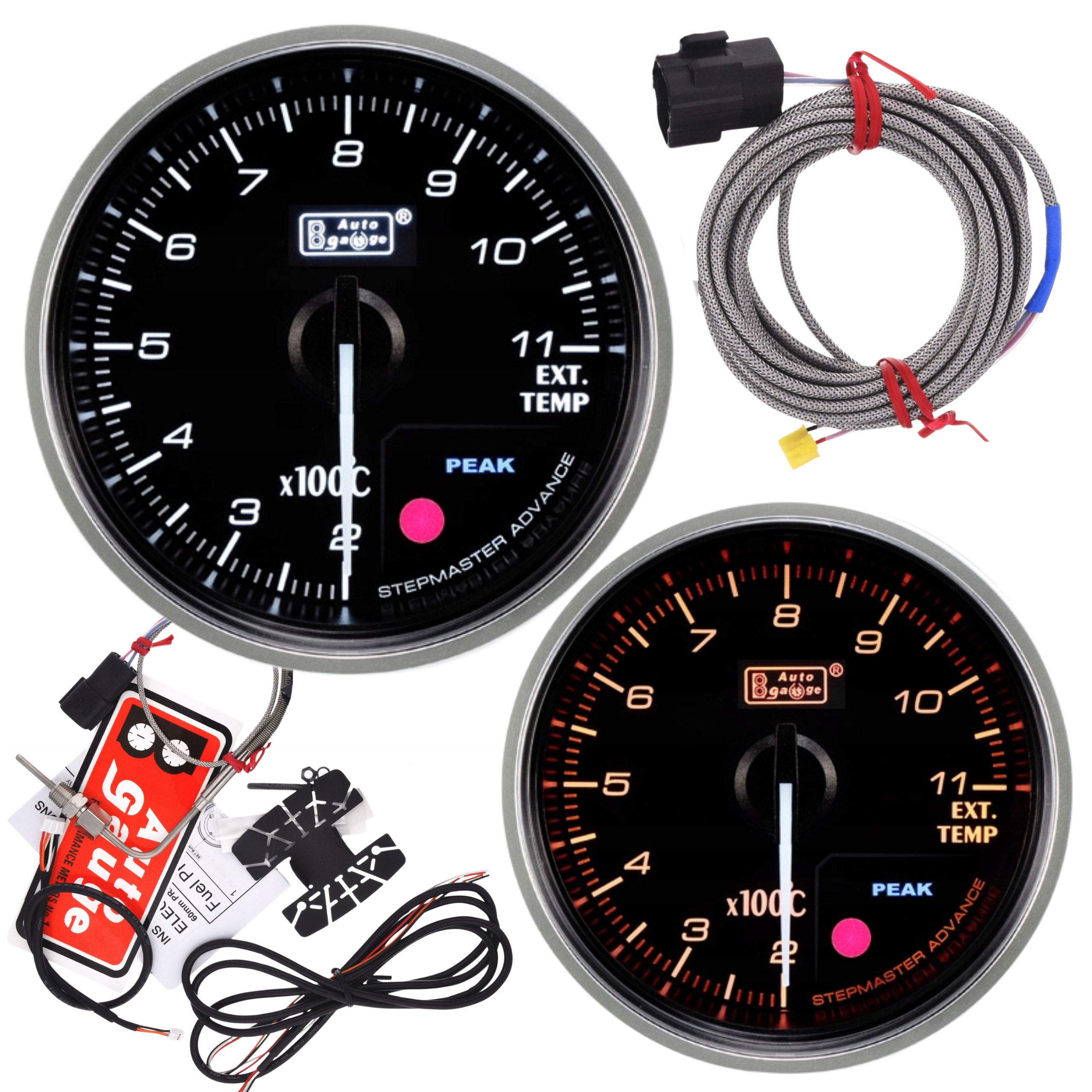 Indikátor Egt Teplota spalín Auto Gauge Premium 52 mm Vodotesný senzor