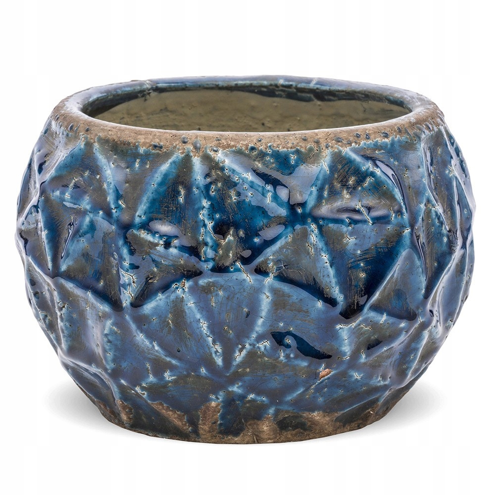 

Doniczka Niebieska 21x15cm Osłonka Zdobiona 20