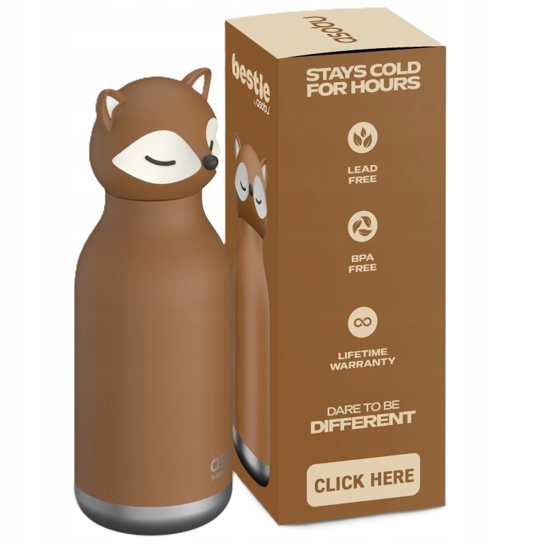 Asobu Bestie Butelka termiczna bidon termiczny ze słomką Lis 460 ml