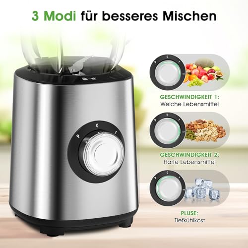 STANDMIXER Blender Do Smoothie 700W 1,5L Szklany Dzbanek 570ml Kubek — miniatura 3