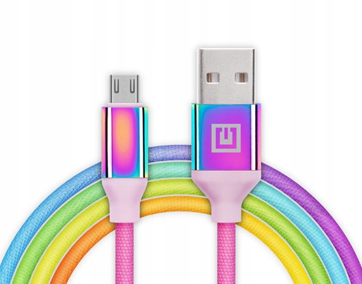 Kabel REAL-EL USB - microUSB typ B 1 m wielokolorowy