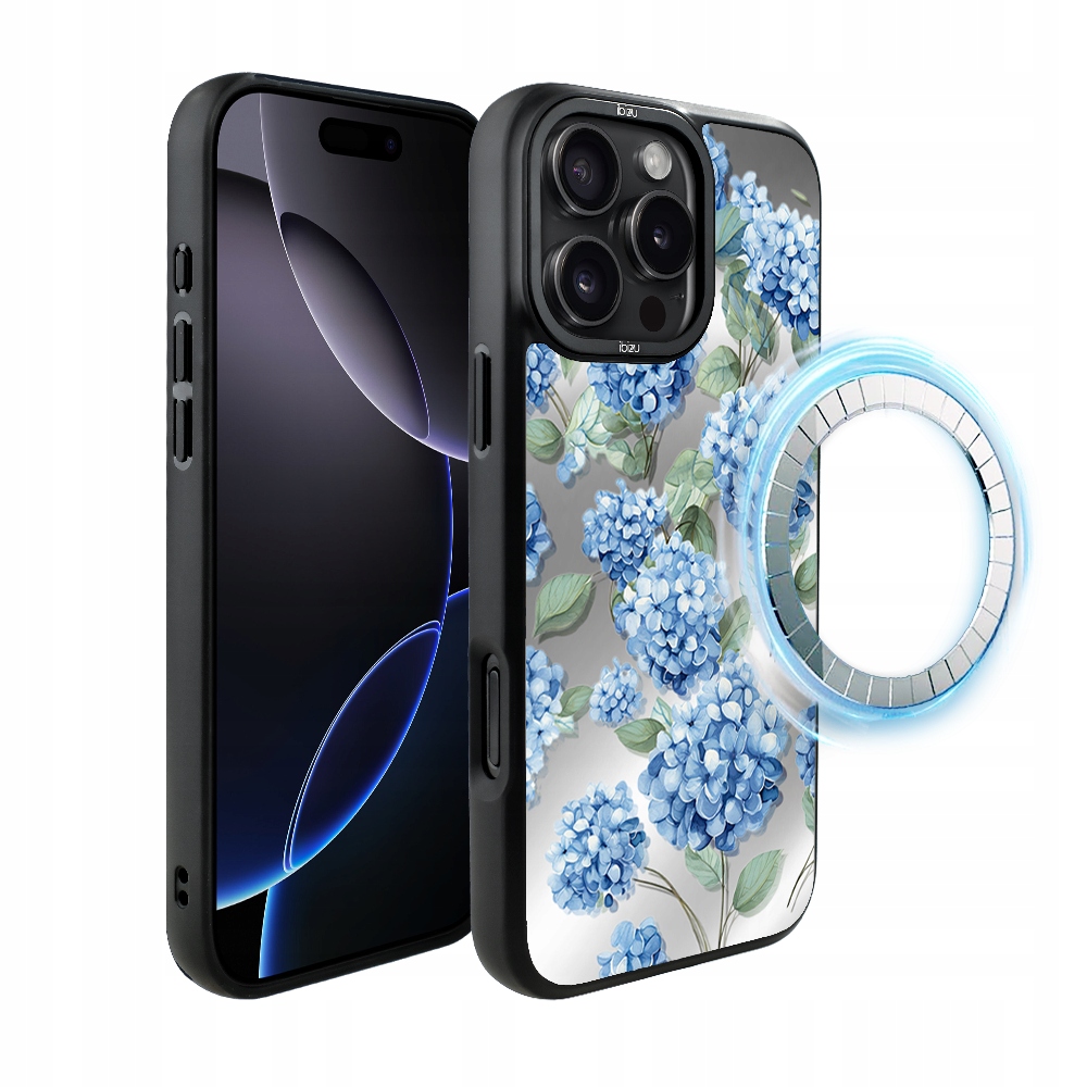 Pouzdro pro iPhone 16 Pro Max Ibizu DropGuard Matt MagSafe, Safírová hortenzie