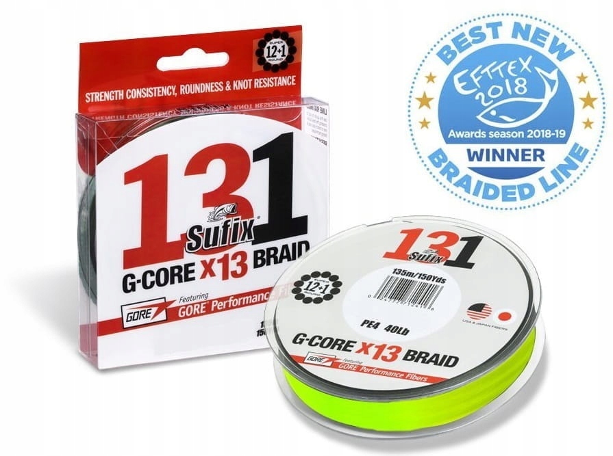Plecionka Sufix 131 G-Core Braid 0,185mm 150m (sel