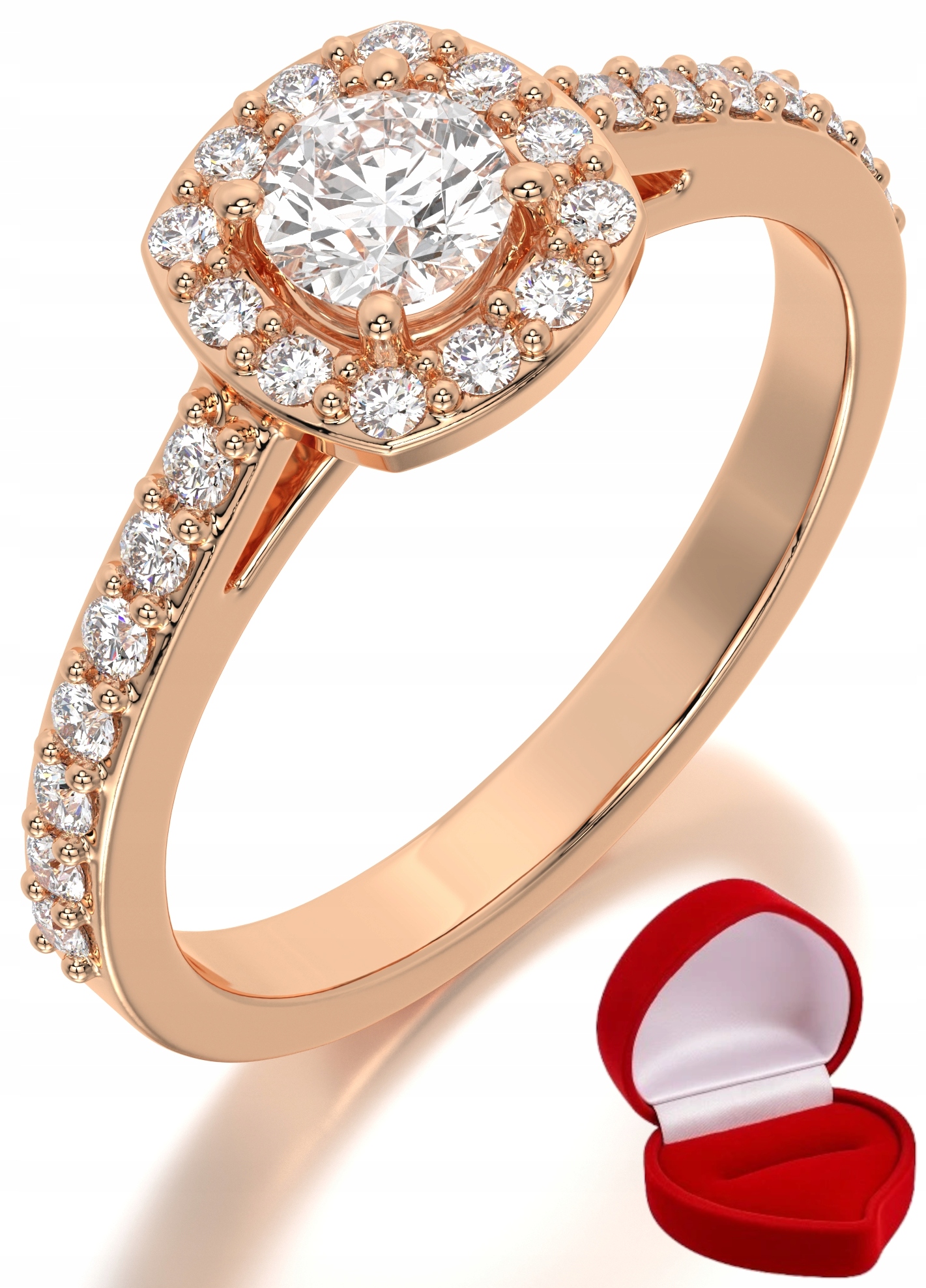Zlatý Prstýnek 585 14k Brylant 0,30 ct Růžové Zlato R15