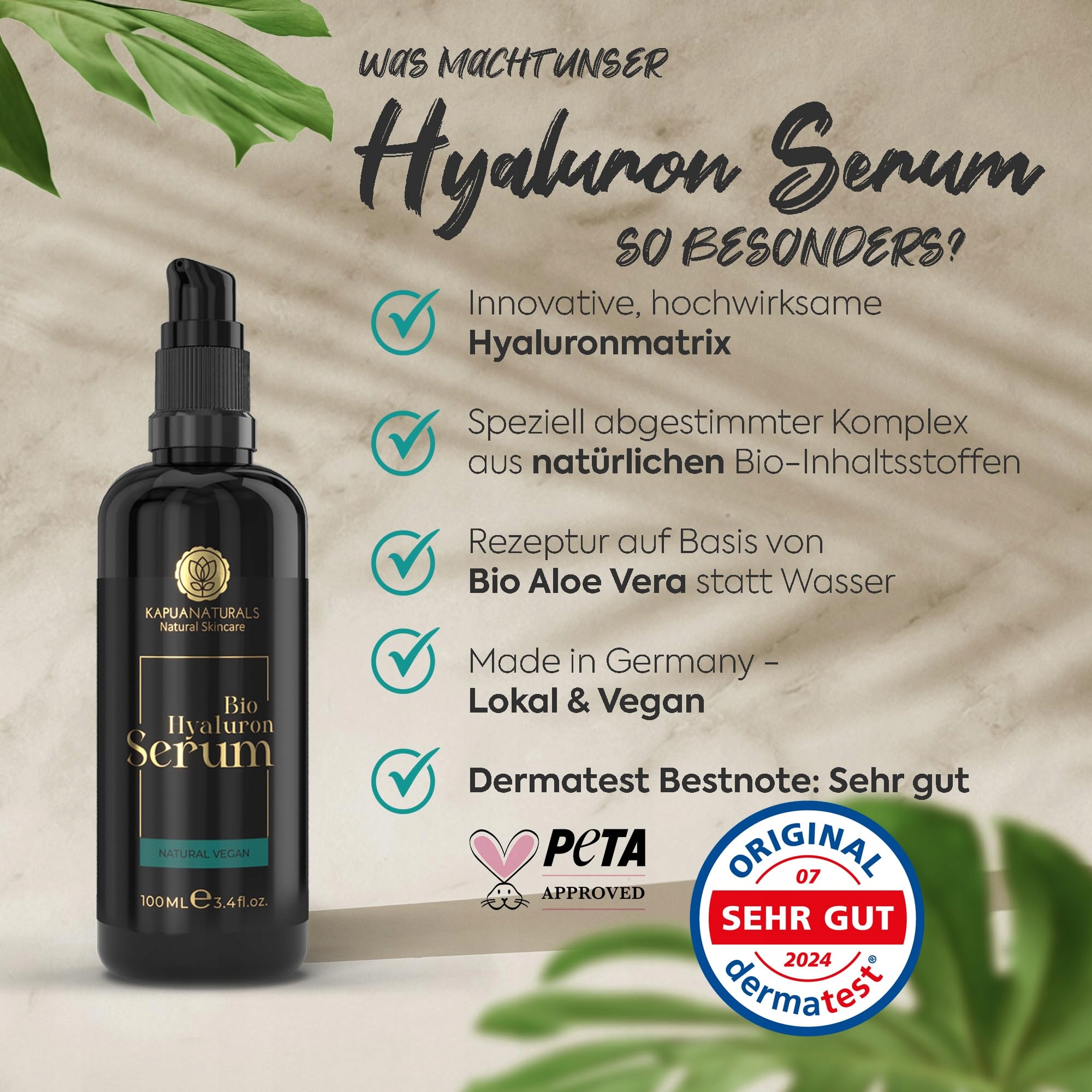 BIO Serum Z Kwasem Hialuronowym Wysokie Stężenie 100ml Wit E B5 Anti-Aging — miniatura 4