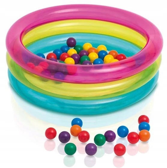 

plac zabaw 86 x 25 cm tęczowy kulki 48674 Intex