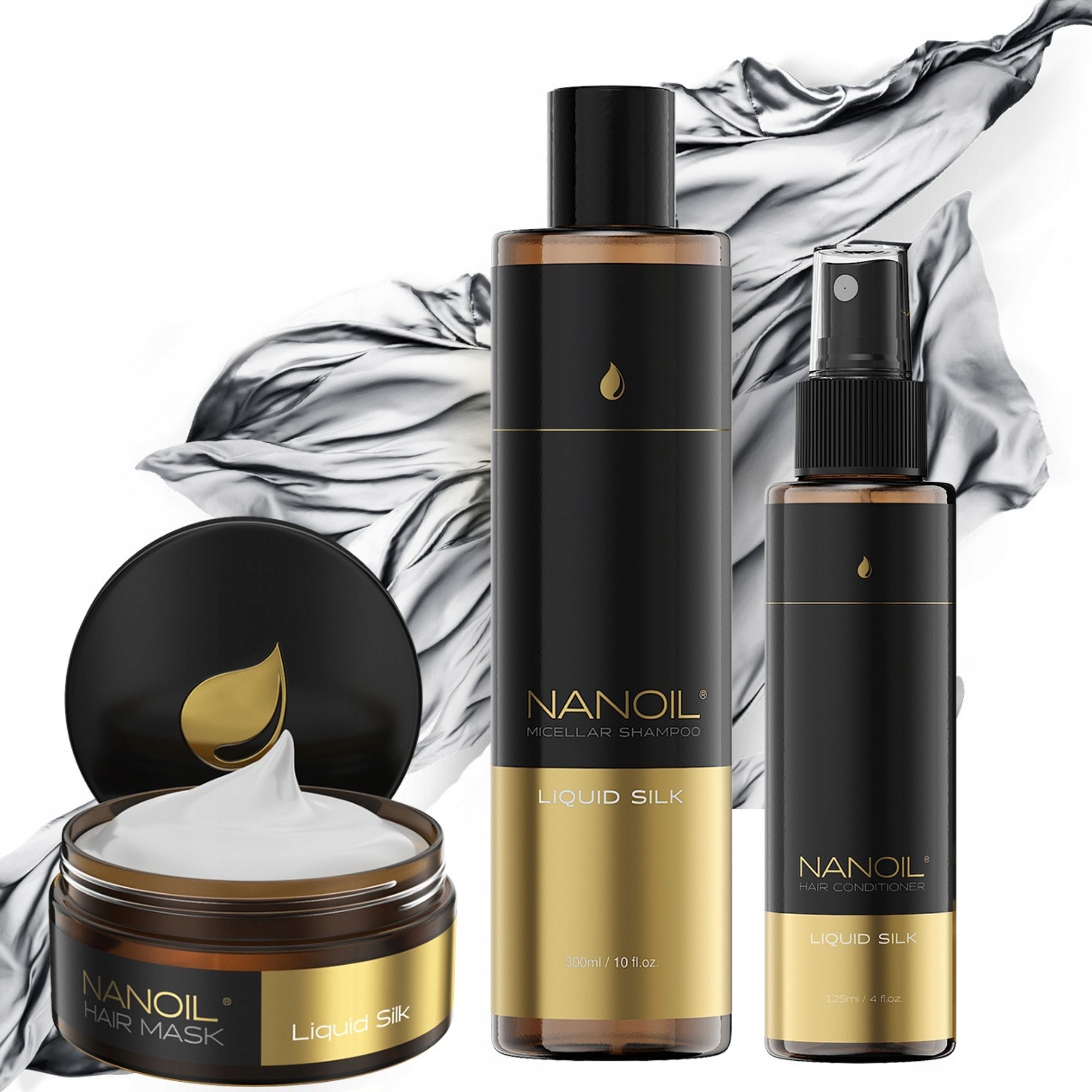 Sada maska kondicionér šampon pro regeneraci vlasů s hedvábím Nanoil