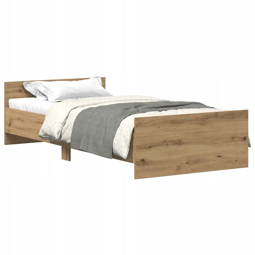 Rám postele dub artisan 193 x 78 x 50 cm s čelem a podnožkou