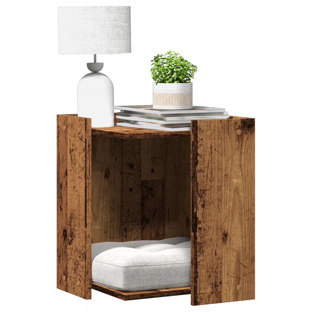 Levně Skříňka na kočičí záchod old wood 42x42x51 cm kompozitní dřevo Hnědá 857749