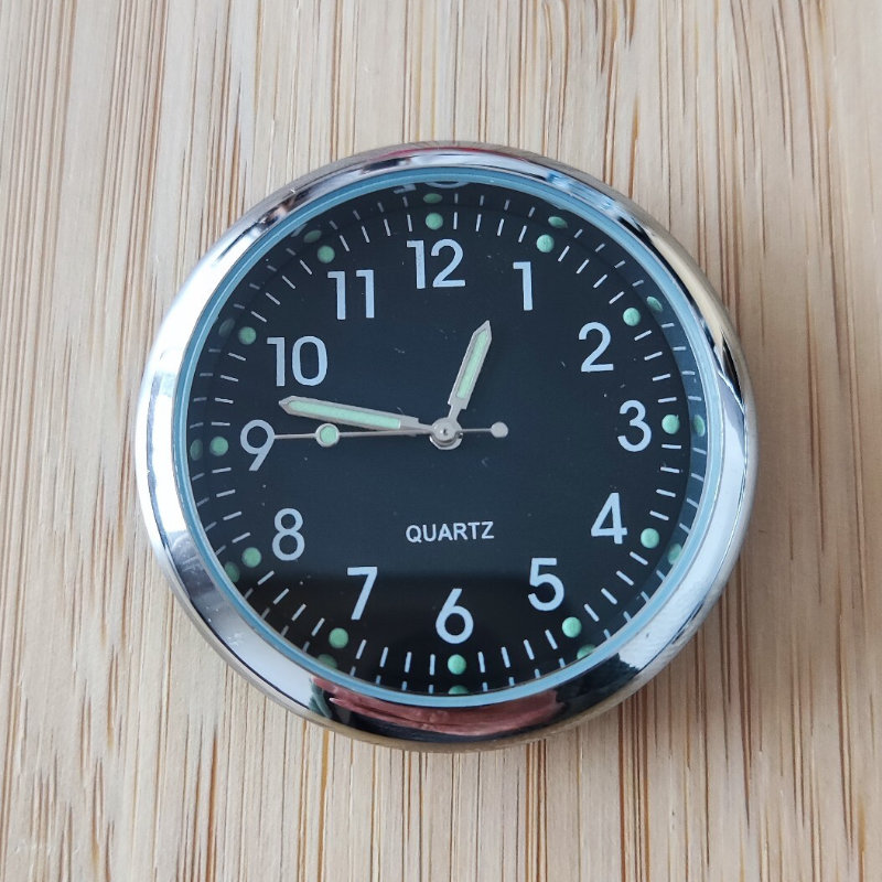 Zegarek Samochodowy Dekoracjny Analog Chrom Czarny / Black + Klips i Smart Marka bez marki