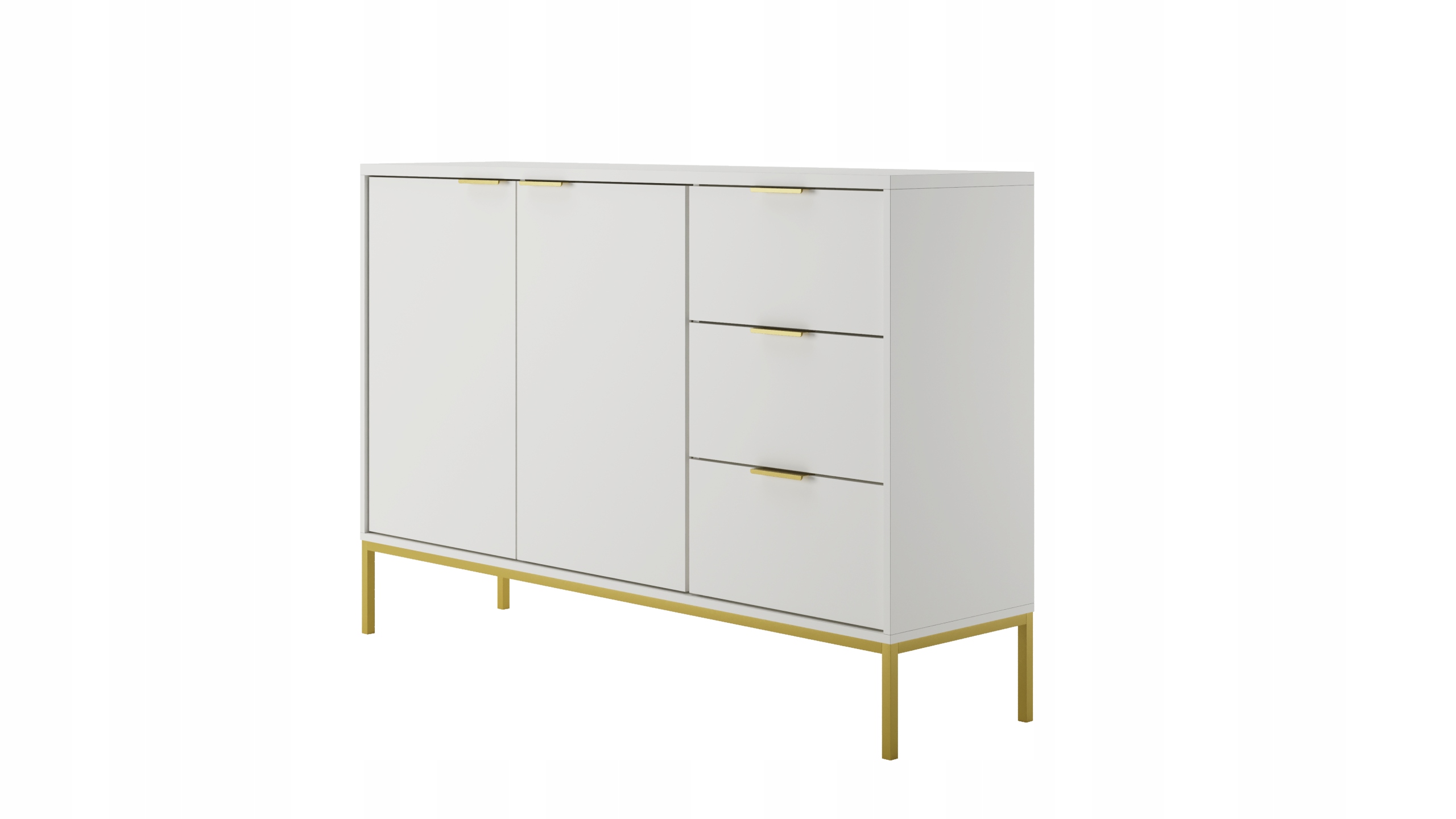 Komoda Austin biały & złoty