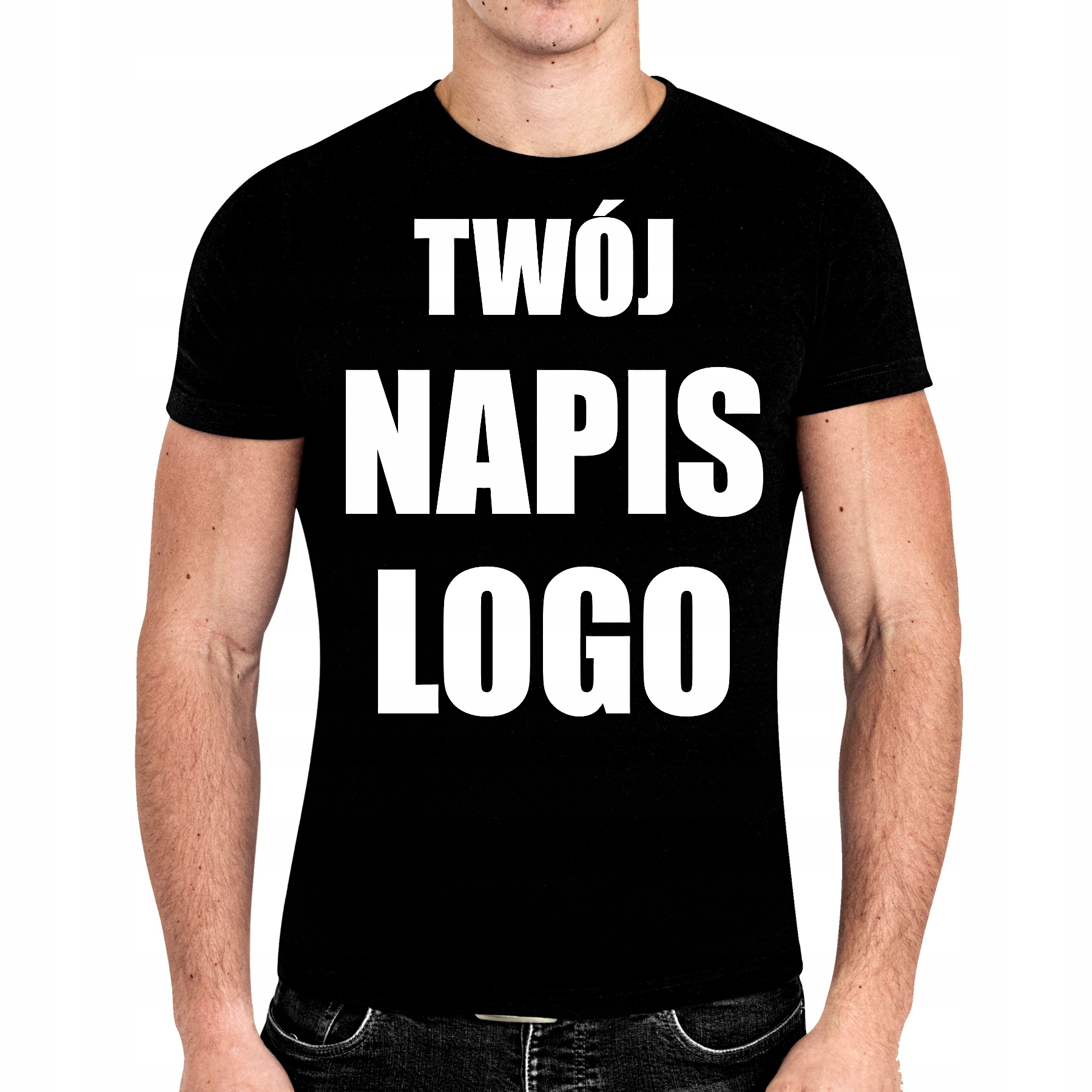 

Koszulka Męska T-shirt Napisem Nadrukiem Logo S
