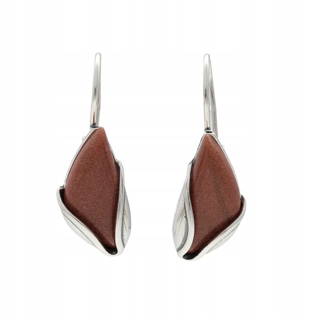 Náušnice s pískem pouště stříbro