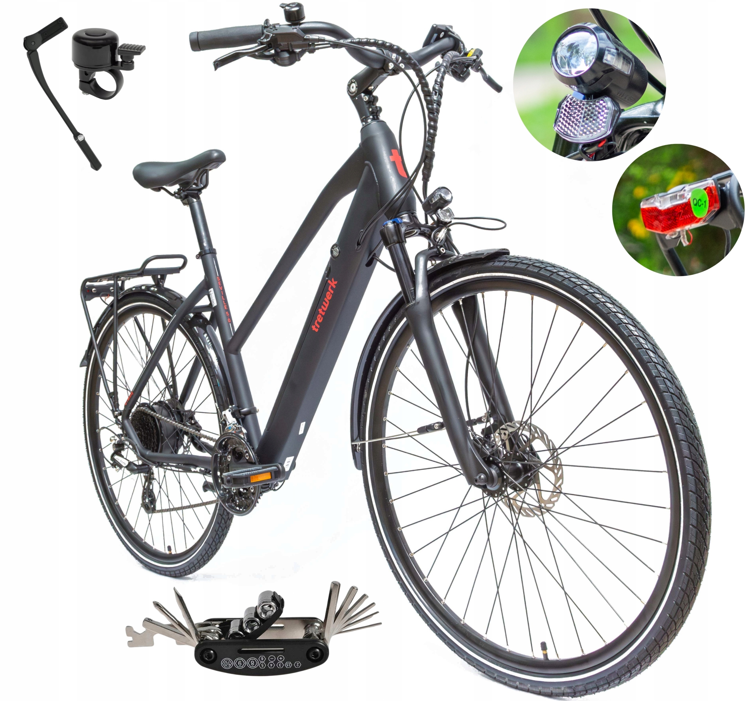 Rower Elektryczny Damski Trekkingowy 28" Shimano Altus 250W Hydraulika