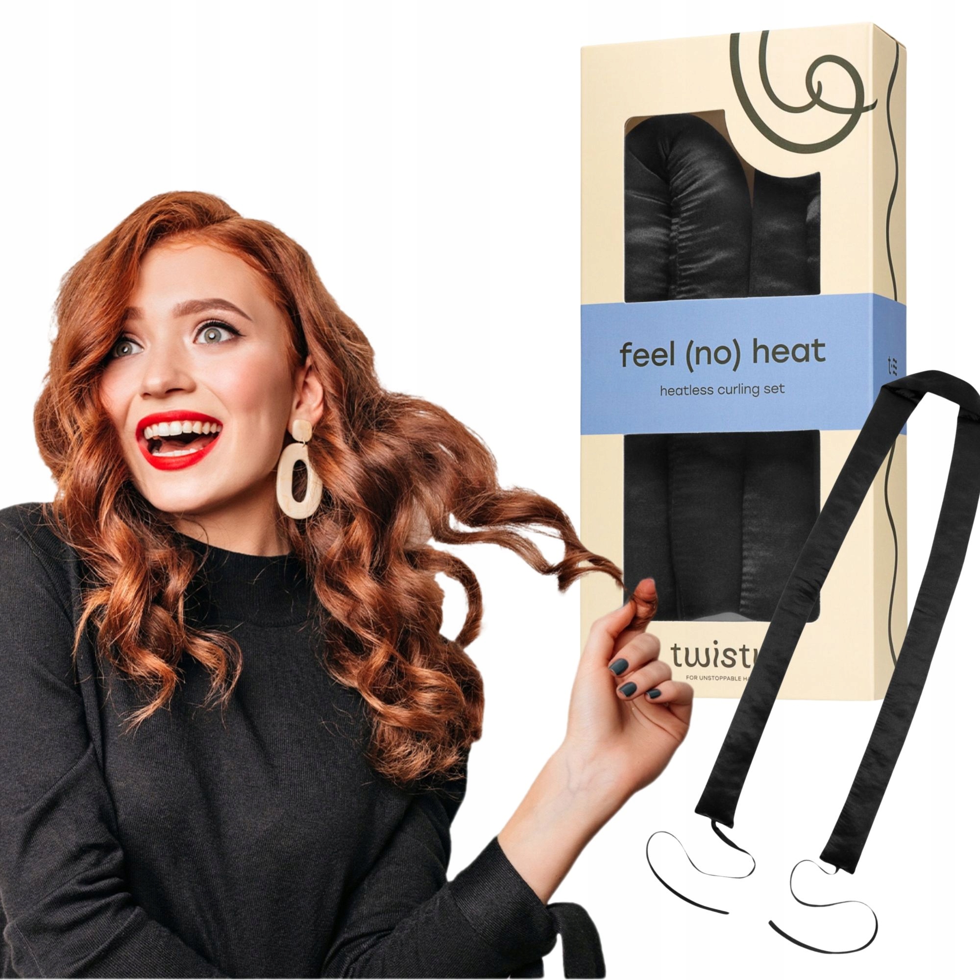 Hedvábný váleček pro Natáčení Vlasů bez použití tepla Loki Twisty – snadné použití