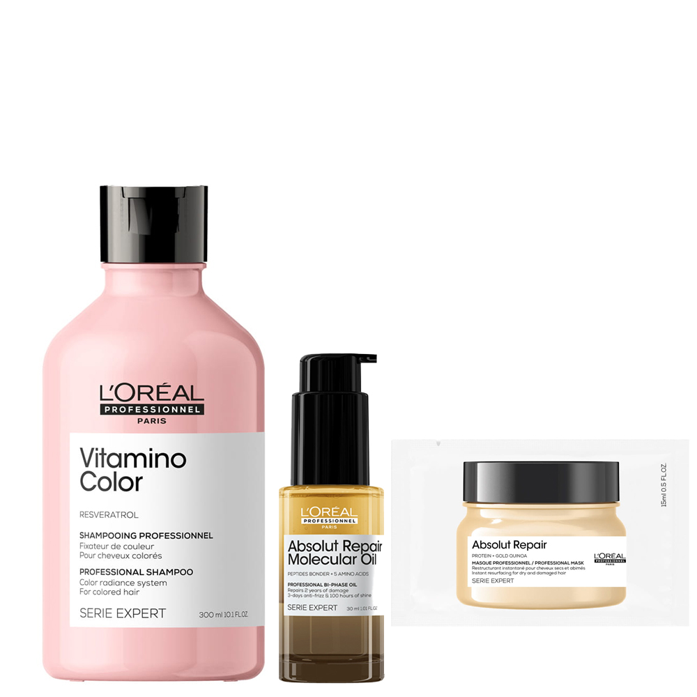 Loreal Vitamino Color šampon 300 ml molekulární olej 30 ml +dárek