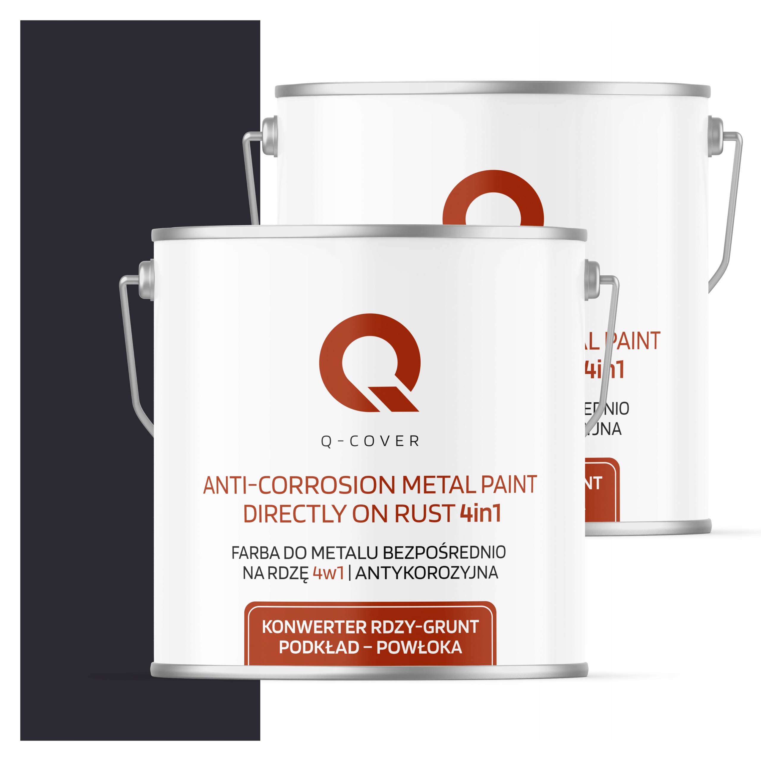 Farba Priamo Na Hrdzu Kov Aluminium Oceľ 5L 4v1 Polomat Čierna