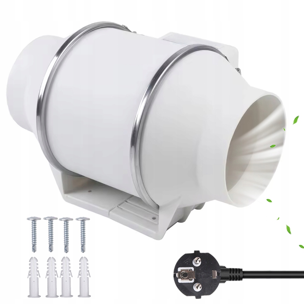 Kanálový Odtahový Ventilátor Výkonný Tichý 30dB 220V 100mm 310m3h 45w 180Pa