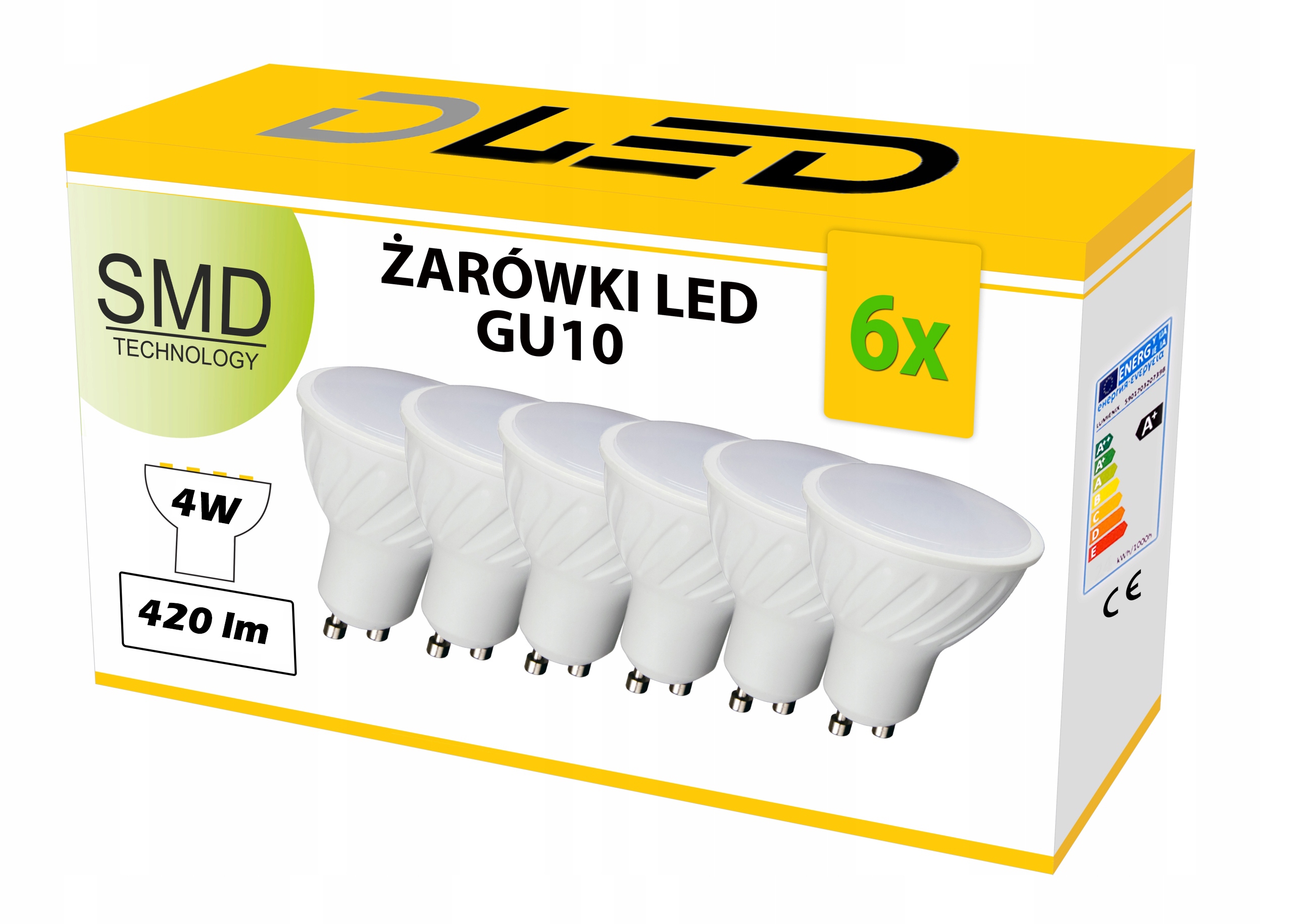 

6x Żarówka Led GU10 420lm 4W Zimna