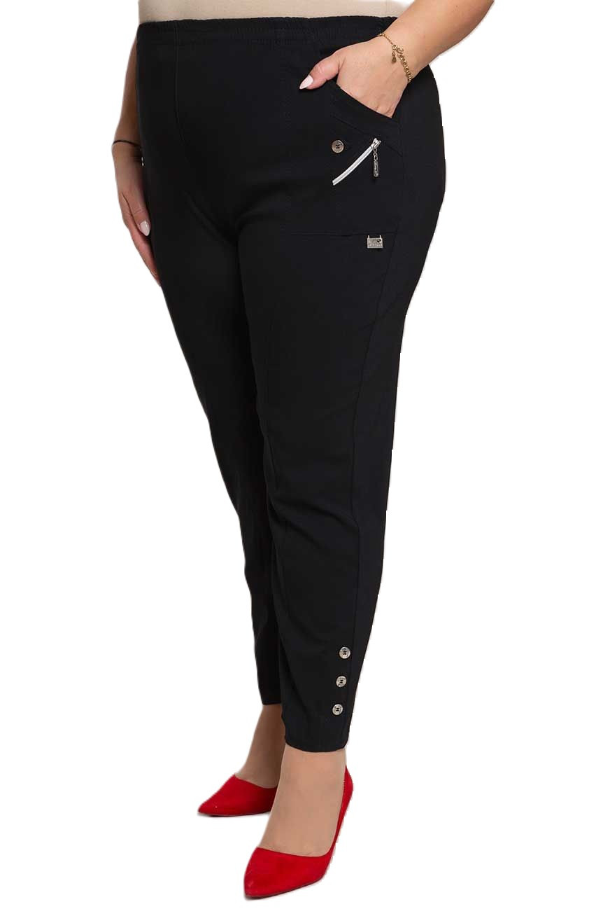 Dlouhé černé kalhoty s kapsami 52