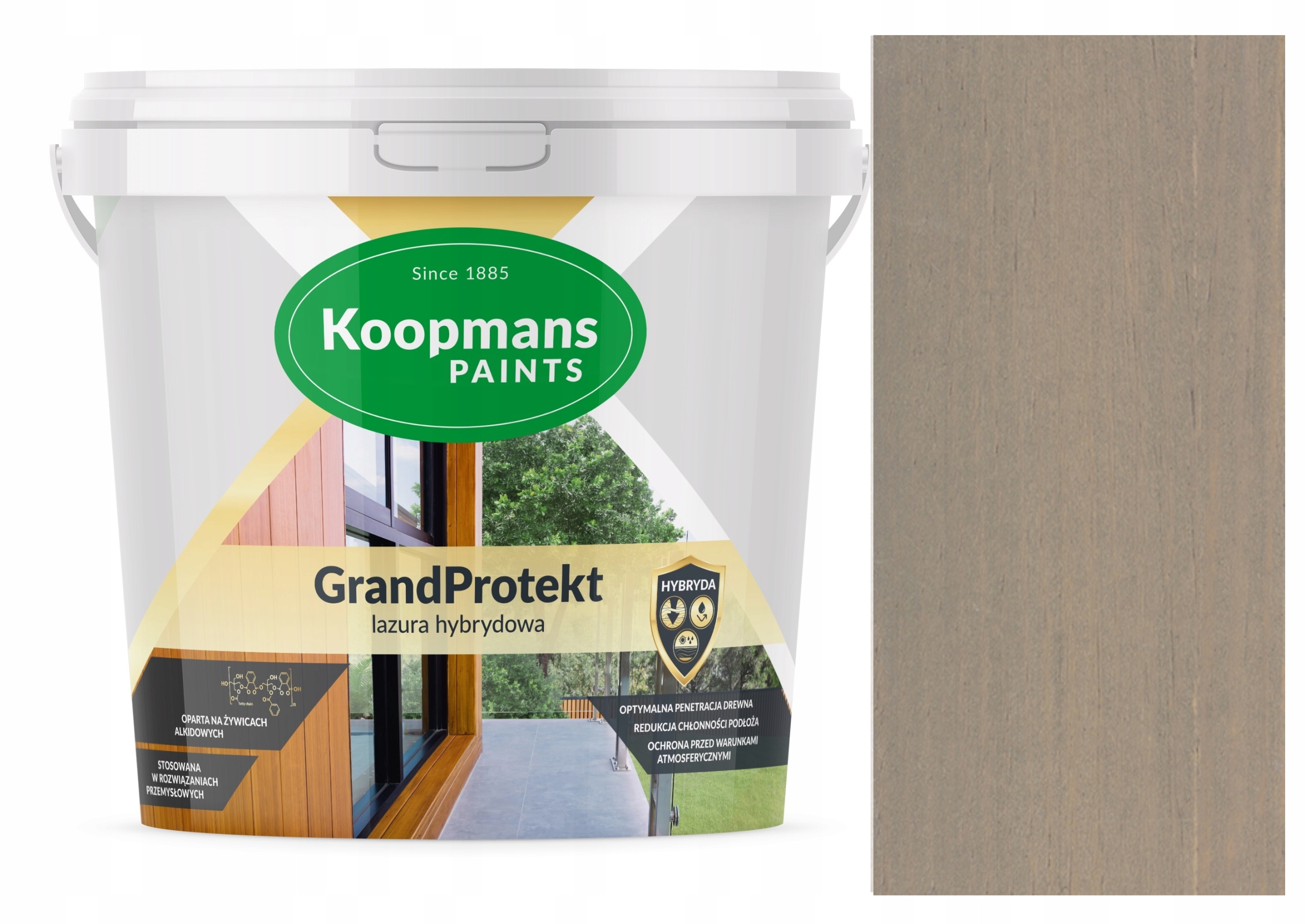 Koopmans GrandProtekt Hybridná Lazúra Na Drevo 10L Skalnatá Aspen 913