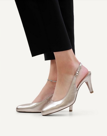 Dámské šály vyrobené z přírodní kůže Caprice ve zlaté barvě vel 37,5