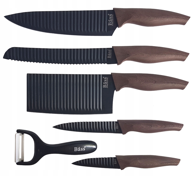 ZESTAW NOŻY KUCHENNYCH noże kuchenne 6 elem OBIERACZKA DO WARZYW TASAK