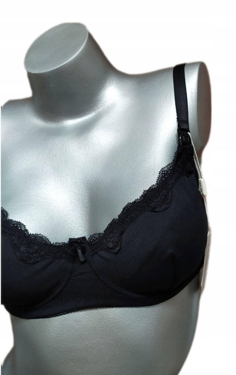 Biustonosz do karmienia 90D czarny fiszbiny mama Rozmiar 90D