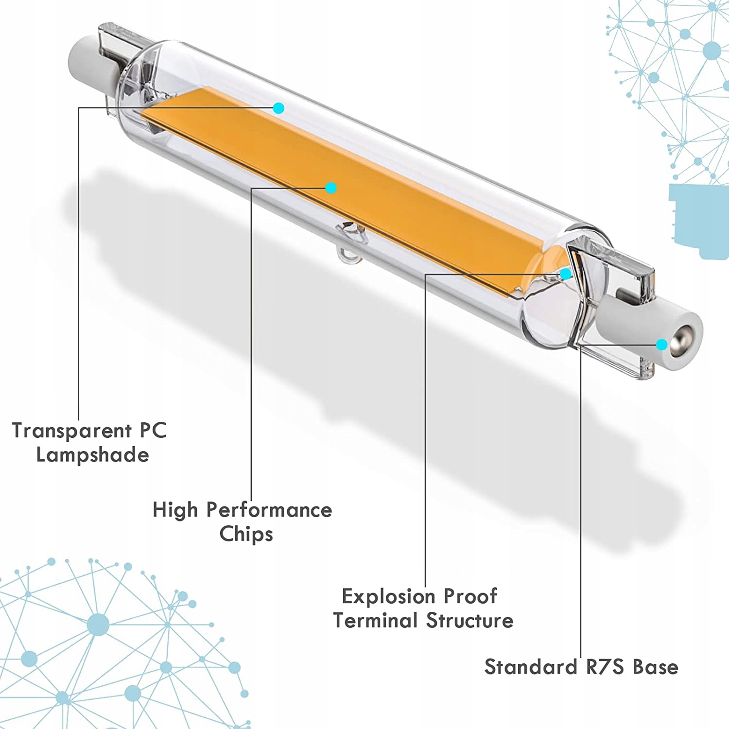 [2pak] ŻARÓWKA LED R7S 118mm COB 3200K 200W 1200Lm Marka bez marki