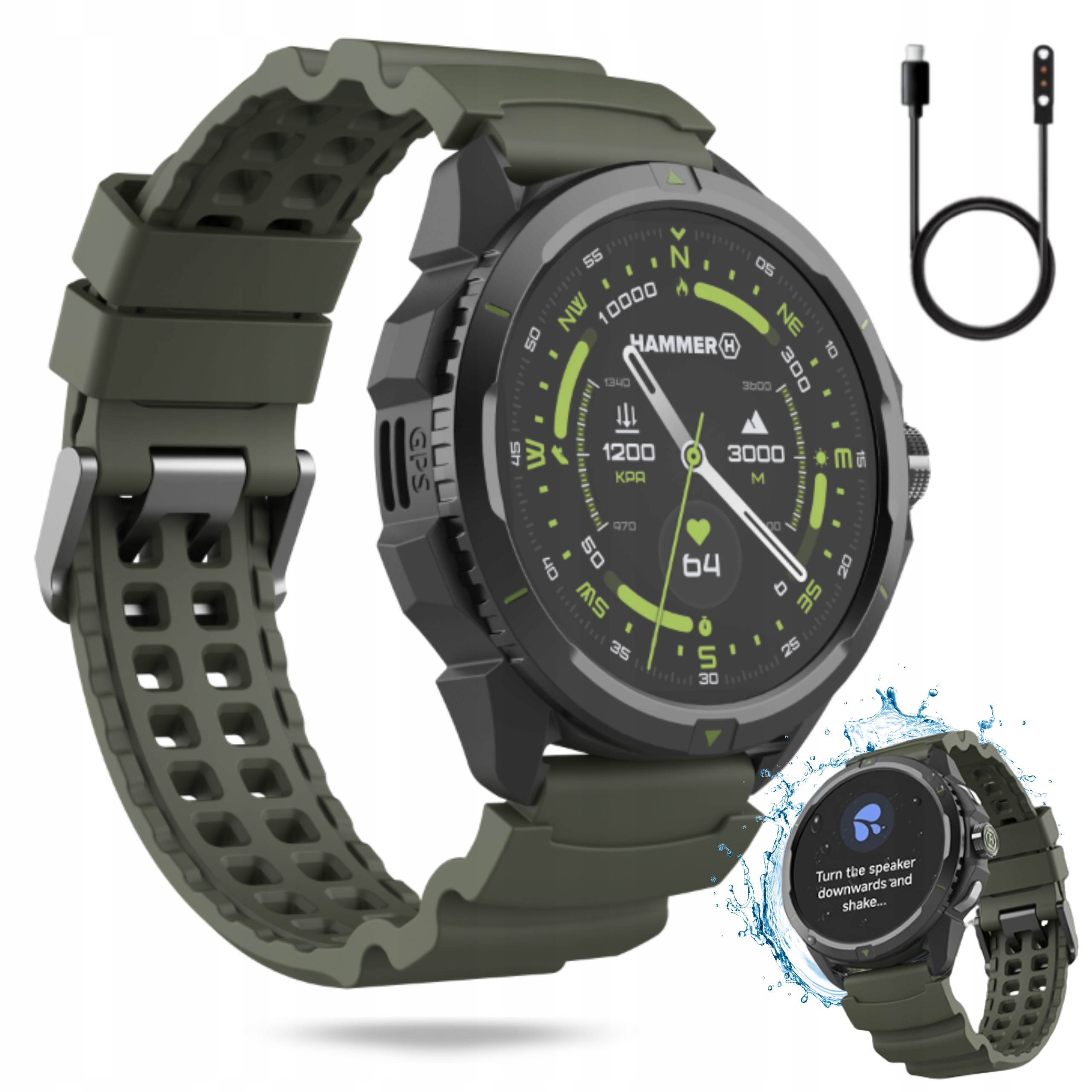 Hammer Smartwatch 2 Military Edition Hodinky Vodotesné Gps Omáčka Hovory