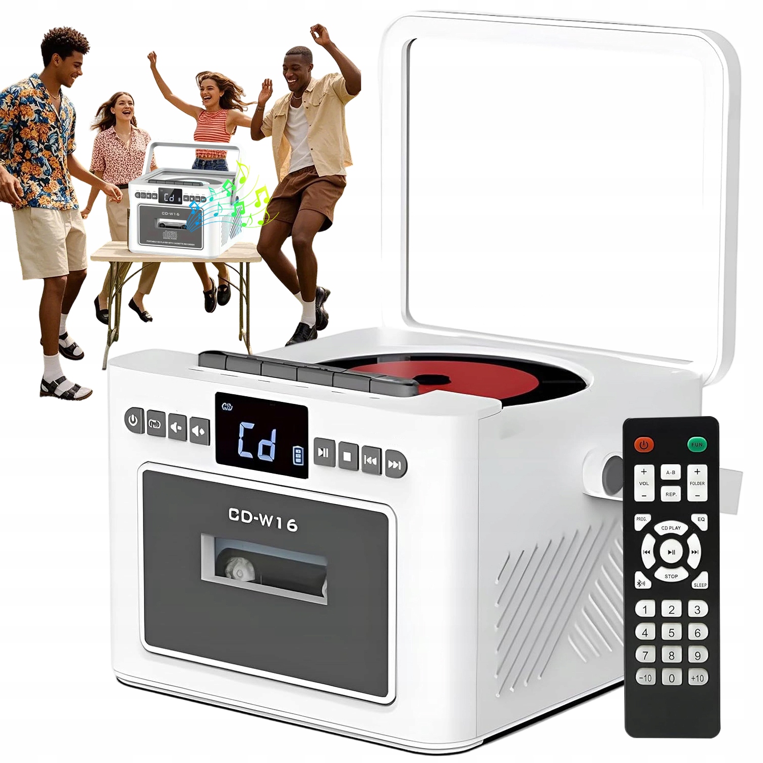 CD Přehrávač Bluetooth Reproduktorová Kazeta 5.1 Fm Rádio MP3 Aux Sdd Usb Dálkové Ovládání