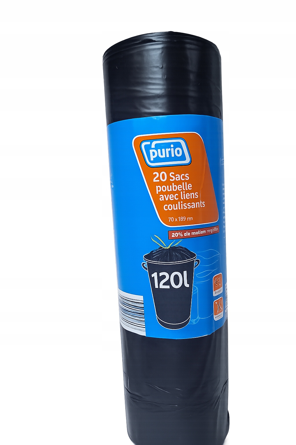 WORKI NA ŚMIECI 120L 20SZT PURIO mocne, czarne