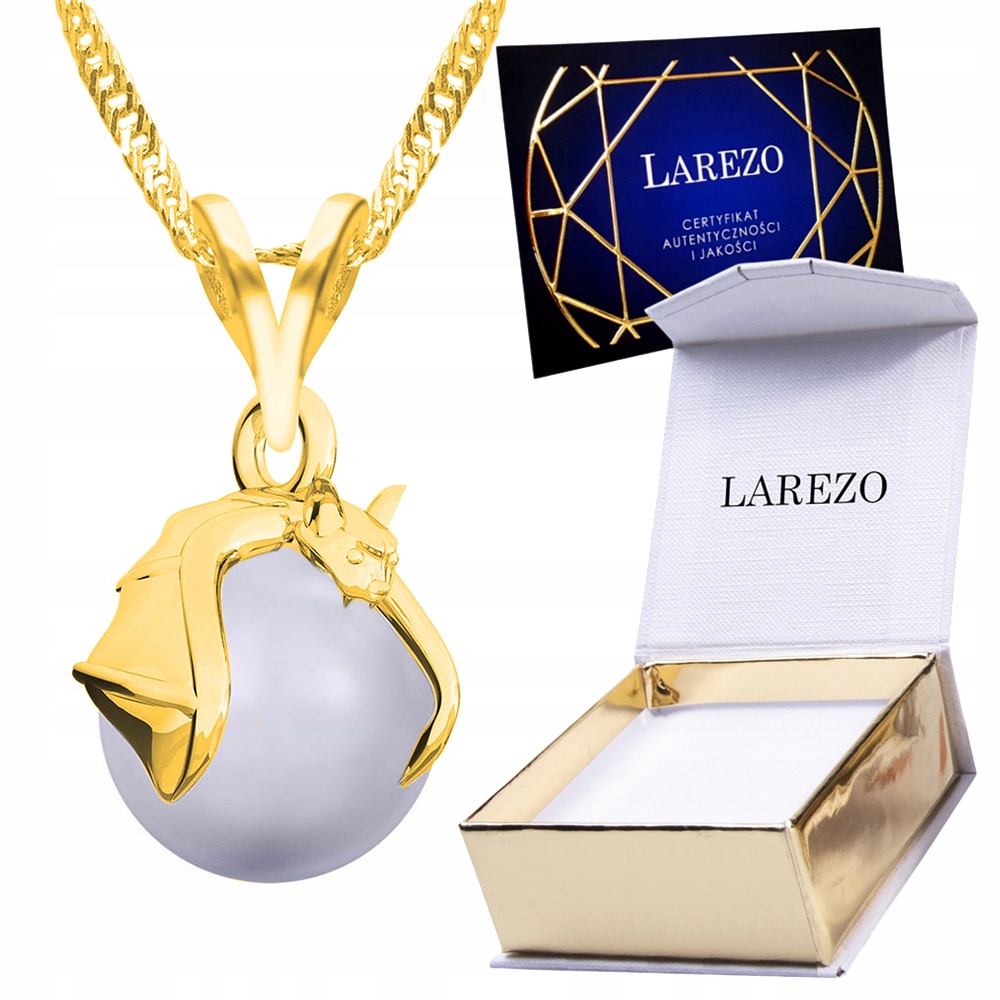 Zlatý náhrdelník s netopýří perlou Netopýr Perla Perlička Pozlacený 24K