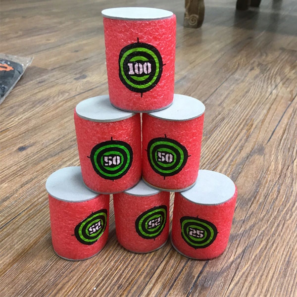 PIANKOWE TARCZE BECZKI CELE DO WYRZUTNI NERF Kolor czarny