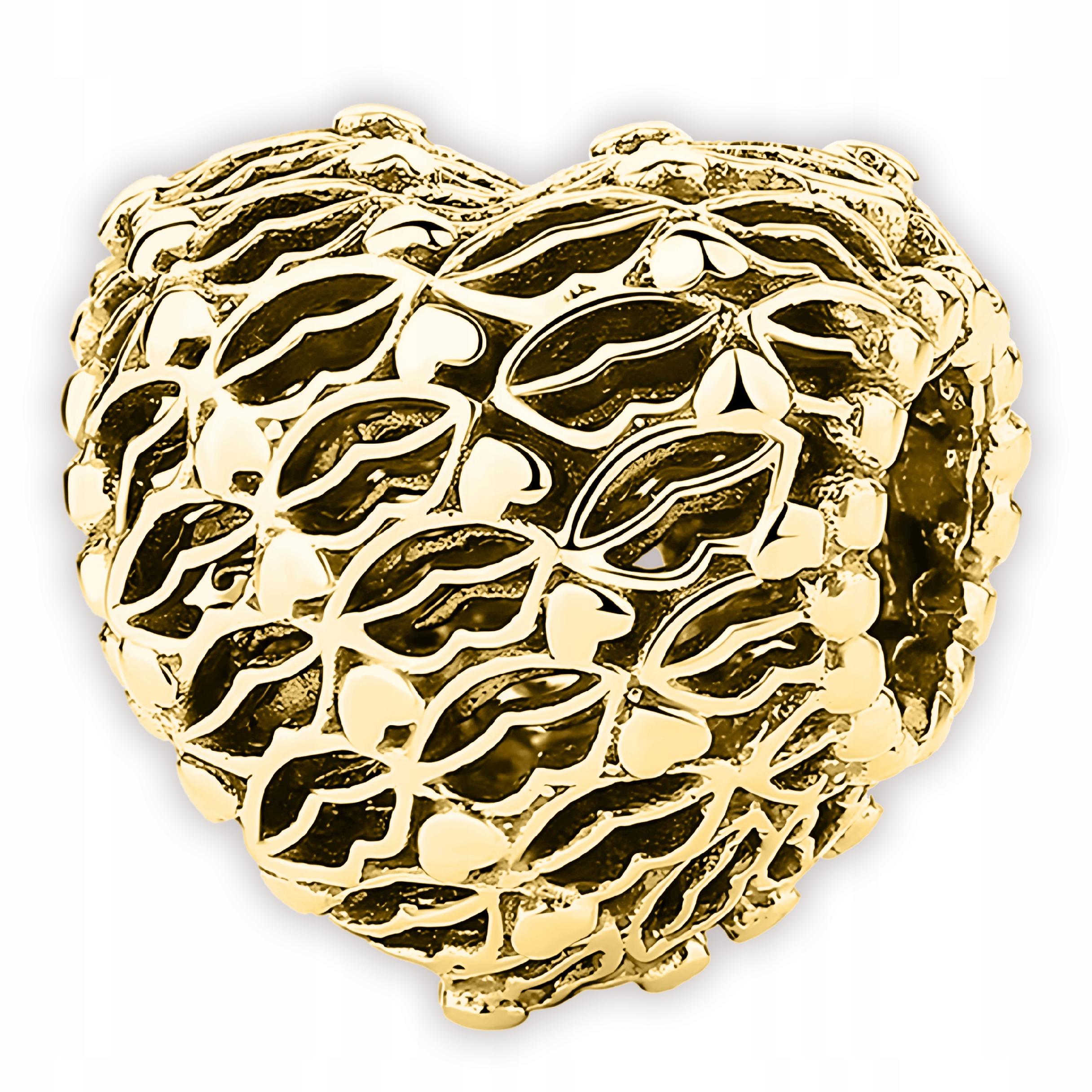 Zlaté Charms Srdíčko Ústa Ažurové Srdíčka s ústy Stříbro 925