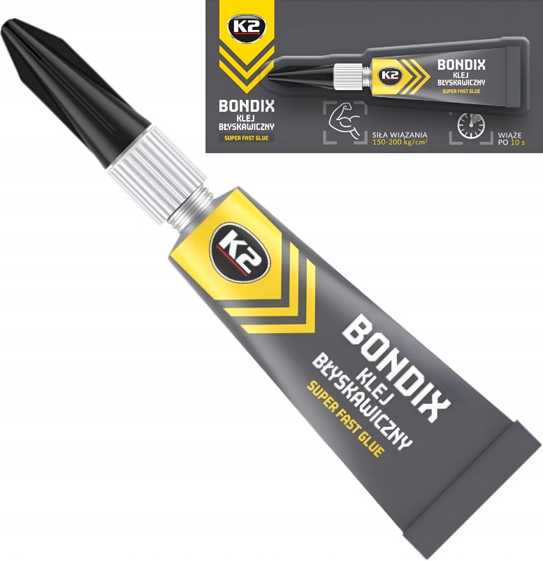 K2 Bondix 3G Klej Błyskawiczny Szybkoschnący Glue Guma Plastik Metal