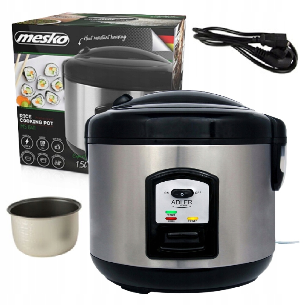 Hrnec na vaření rýže Rýžovar Nerezová Ocel 1,5 l 1000 W Adler AD6406