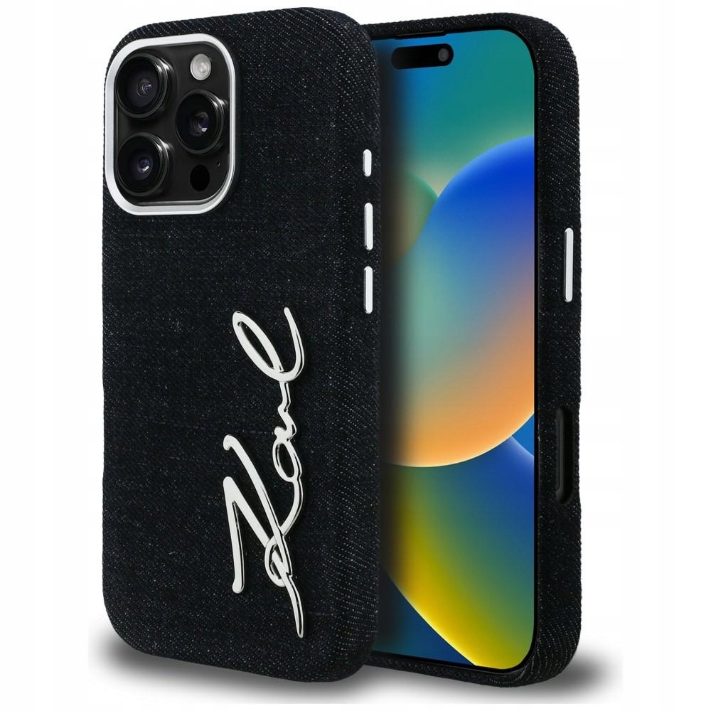 Etui Karl Lagerfeld Fw Jeans Signature Logo na iPhone 16 Pro Max czarne