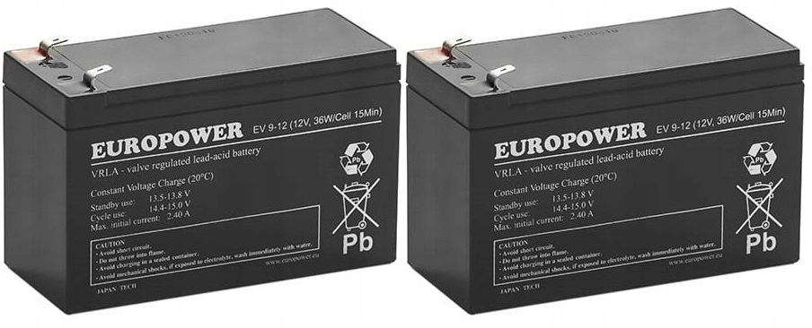 TBC27 BATERIE ZESTAW AKUMULATORÓW DO UPS APC EATON POWERWALKER 2x EV 9-12