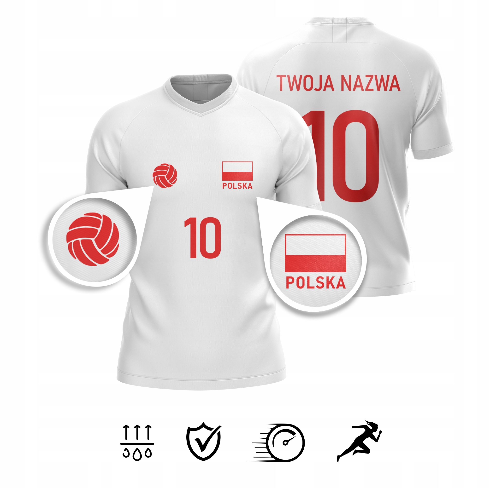 Damska Koszulka Polska Siatkówka z Nadrukiem Koszulka Siatkarska Damska Stan opakowania oryginalne