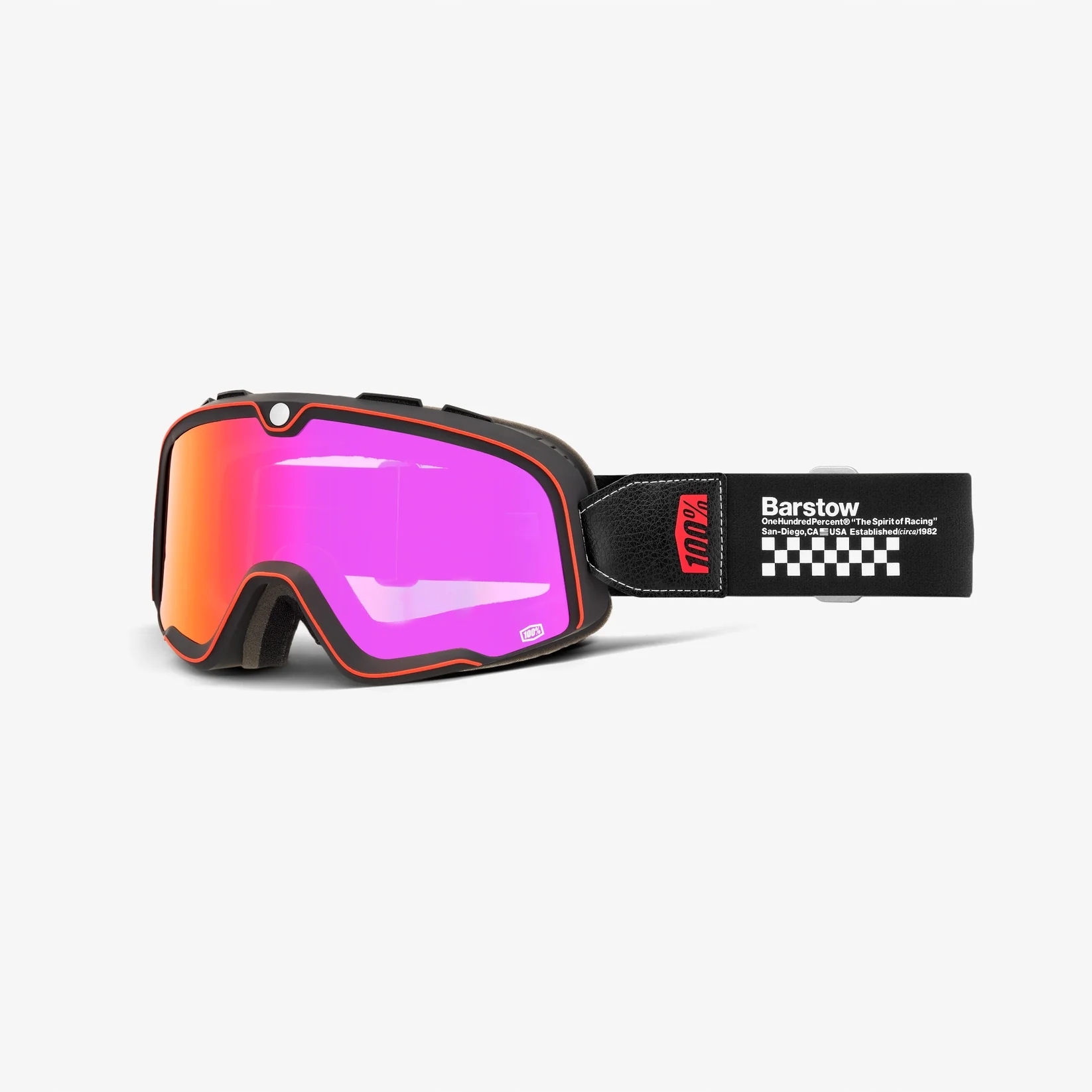 100 % Okuliare Barstow Erban – Mirror Dark Red Lens – Farba Čierna/biela